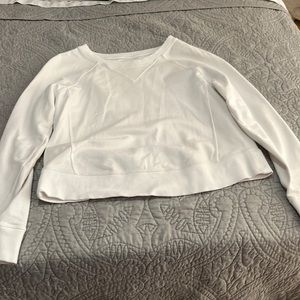 lululemon cropped boxy crewneck sweatshirt white
